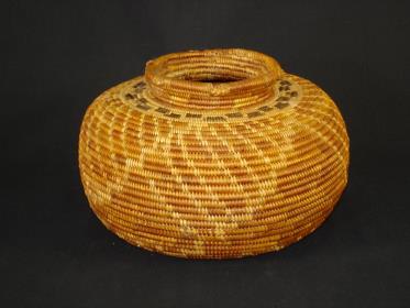 A Rare Chumash polychrome olla gift basket