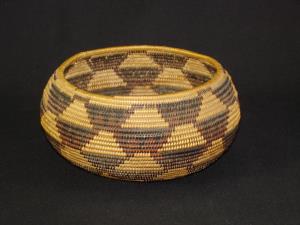 A Polychrome Maidu basket by Selena Jackson