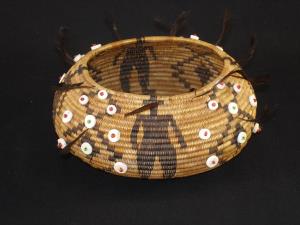 A Very Fine and Rare Pomo figured ceremonial treasure basket