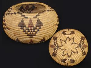A Fine Paiute degikup polychrome basket