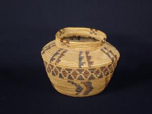 A cabinet-sized Yokuts bottleneck  basket