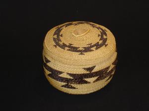 A Hupa basket with cover