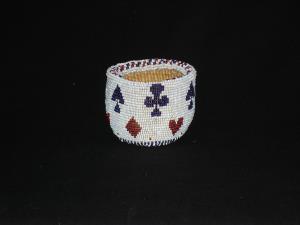 A Modoc casino beaded dice cup