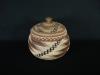 A fine Northern California Hupa polychrome lidded basket