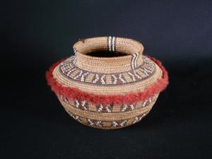 A very rare and fine Kawaiisu polychrome bottleneck basket