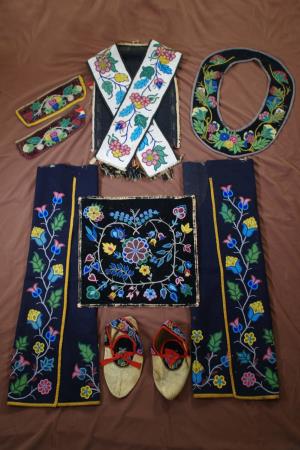 A Native American beaded dance costume