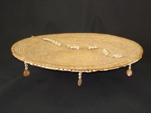 A Large, Early Pomo decorated tray basket