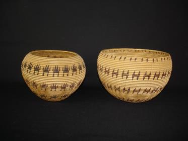 Two Washoe degikup baskets by Datso La Lee